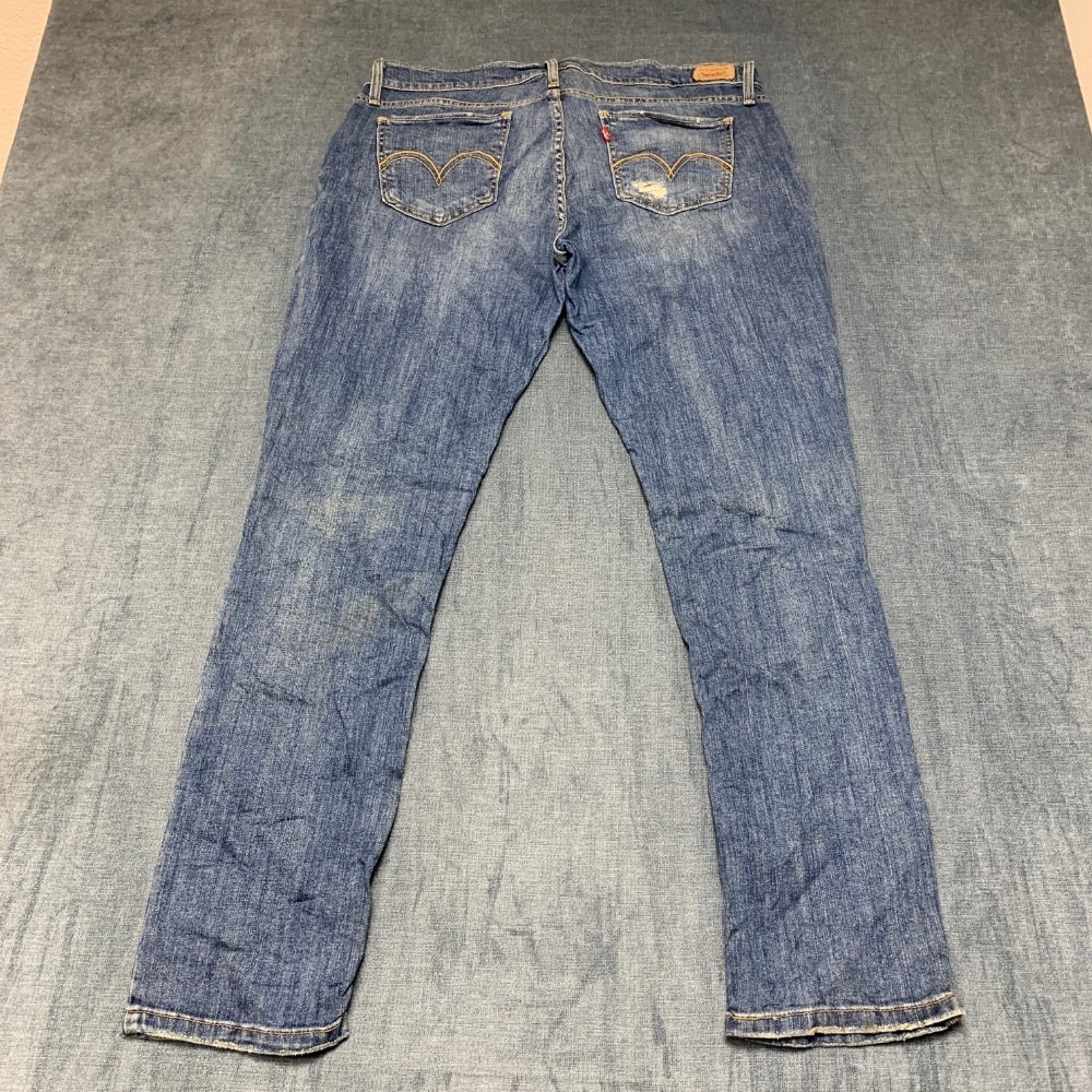 Vintage Levi's 512 Too Super Low Jeans Womens 17M 33x37 Blue Denim Distressed